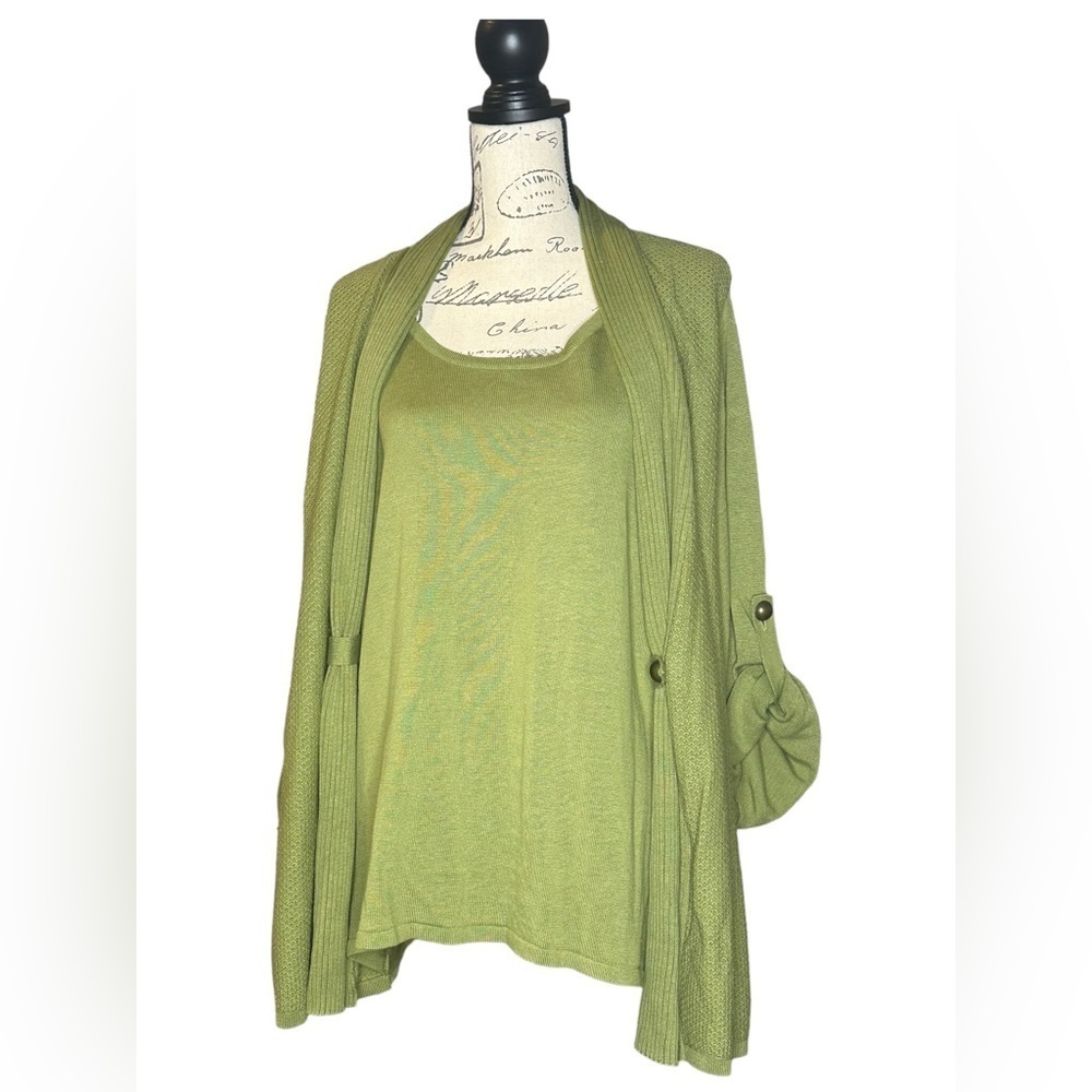 R.Q.T. Pullover 2 in 1 Sweater can be worn both ways. NWT size 2X green.
